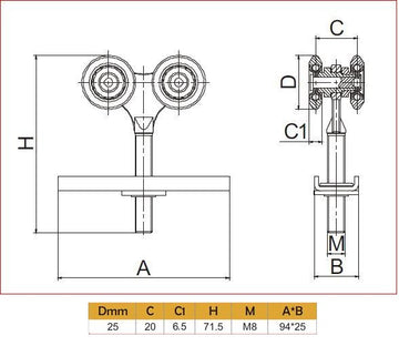 Hanging Door roller (Small)