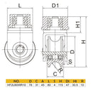 Wheel with rolling support to be welded for 20mm track-2