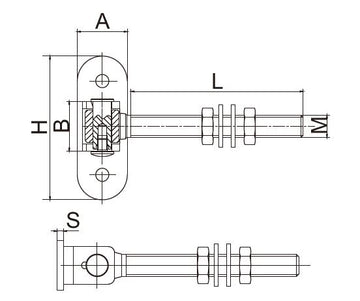 Black Galvanized Adjustable Gate Hinge With Long Bolt Nut