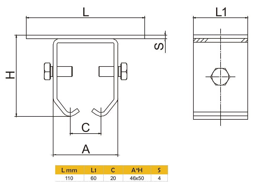 Hanging Door Rail Ceiling Fixing Bracket (Small)