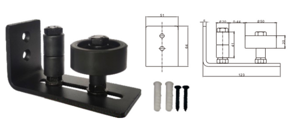 Barn Door Guide Bracket with Wheel