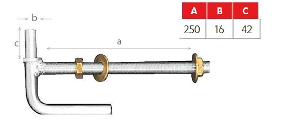 Lock Thru Post Gudgeon Hinge 250mm