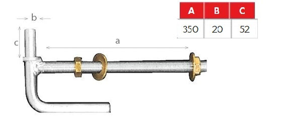 Lock Thru Post Gudgeon Hinge 350mm