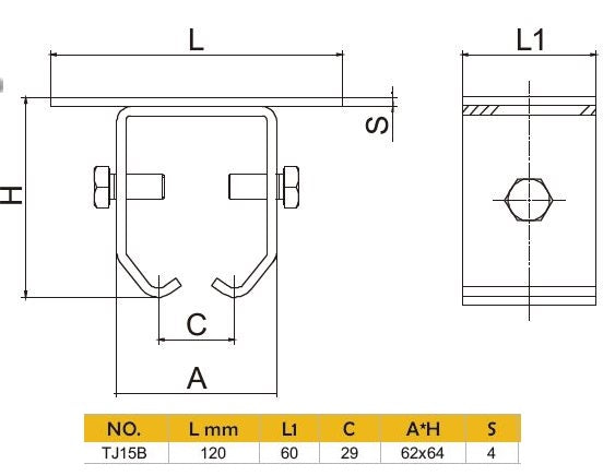 Hanging Door Rail Ceiling Fixing Bracket (Medium)
