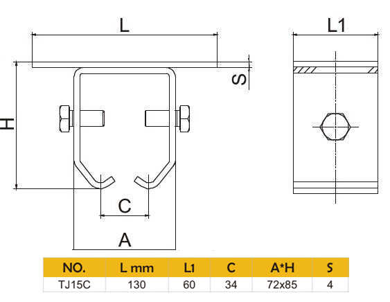 Hanging Door Rail Ceiling Fixing Bracket (Large)