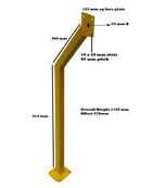 Single Yellow Gooseneck Aluminium Pedestal / Post-2
