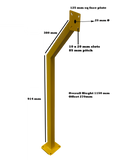Single Yellow Gooseneck Aluminium Pedestal / Post