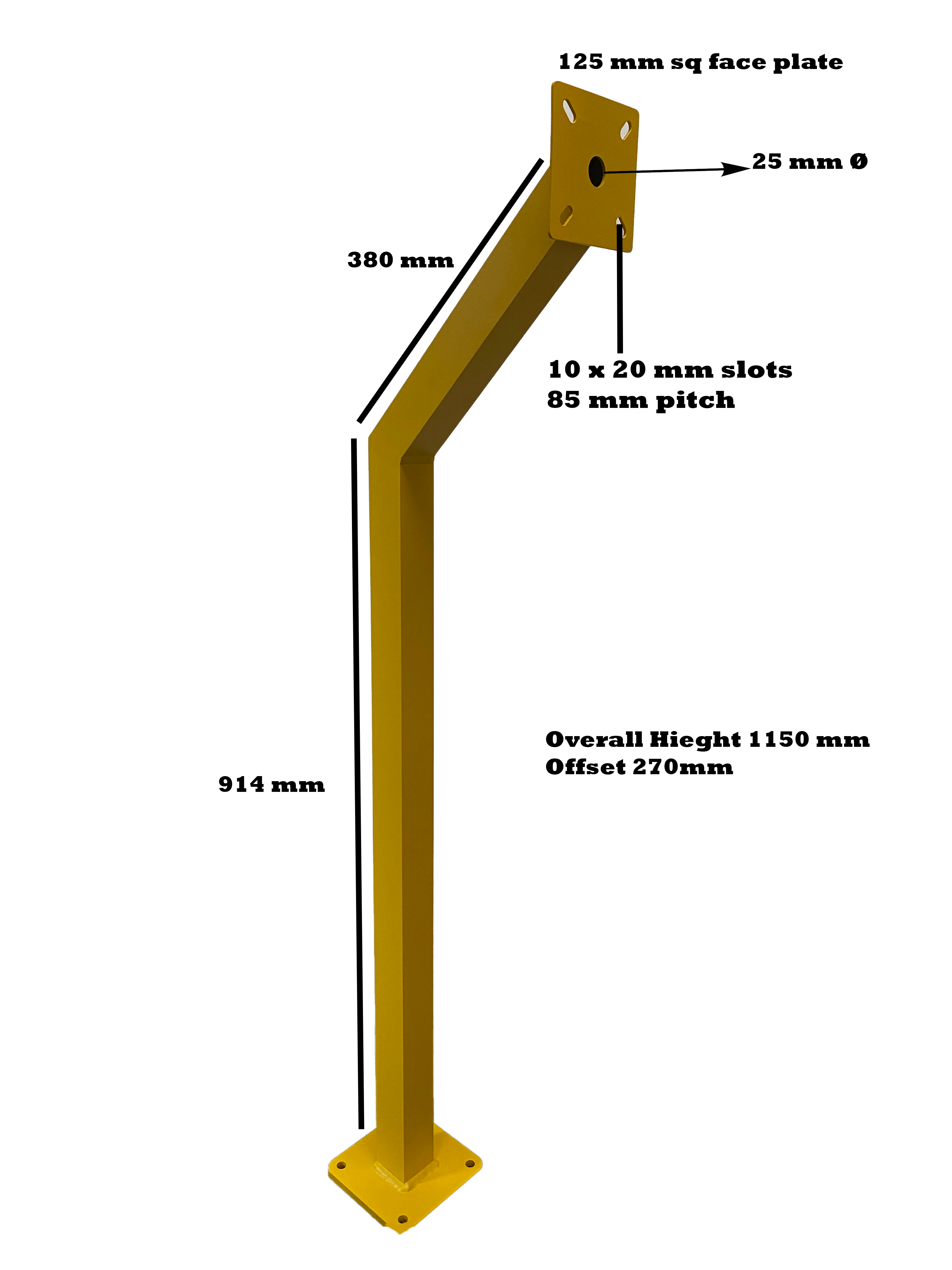 Single Black Gooseneck Aluminium Pedestal / Post